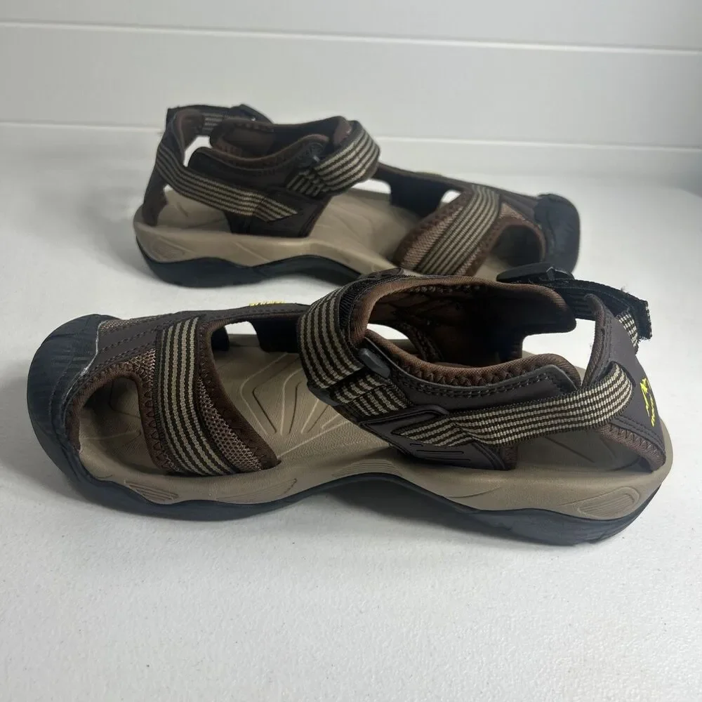 Norti Mens Sandals Size 8 V8 Brown Hiking Adventure Loop And Lock Closed Toe